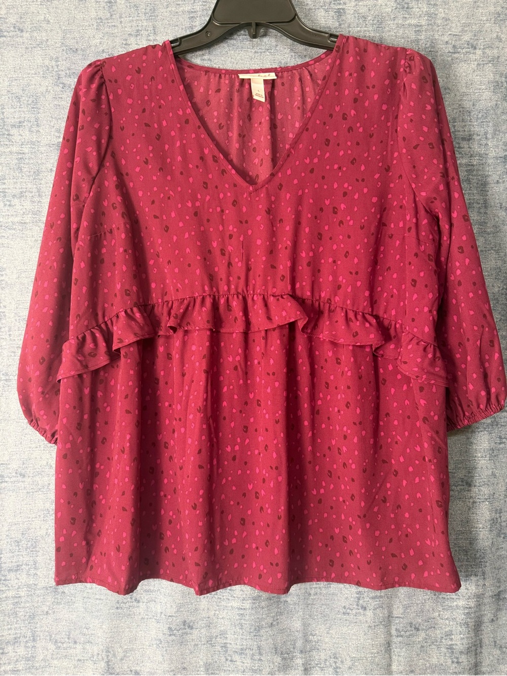 Burgundy women’s blouse. Size L
